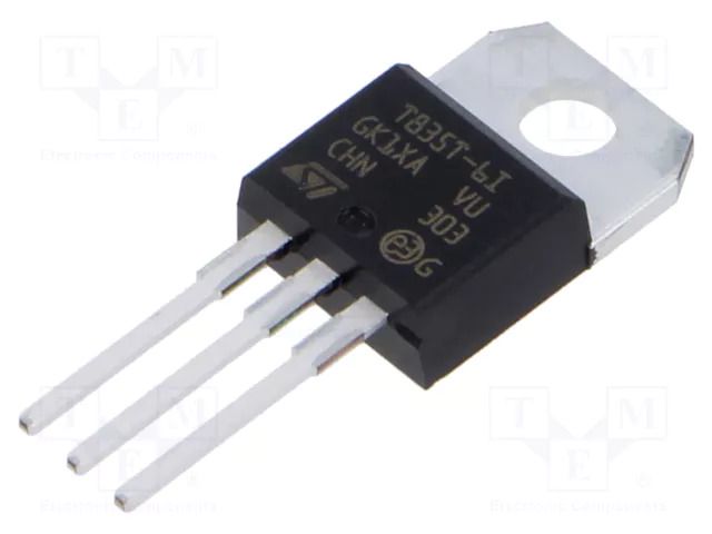 Triac; 600V; 8A; TO220ABIns; Igt: 35mA; Ifsm: 63A STMicroelectronics T835T-6I