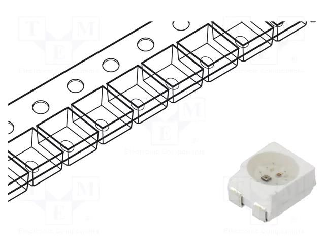 Programmable LED; RGB; SMD; 3528,PLCC4; 3.5÷5.5VDC; 120°; 12mA BRIGHTEK (EUROPE) N0M67S17IC