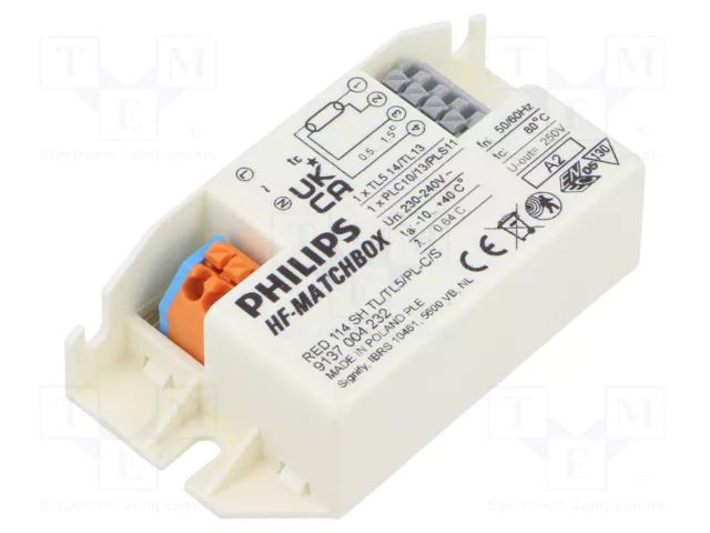 Electronic ballast; 230÷240VAC; HF; terminal block; 80x40x22mm PHILIPS 913700423266