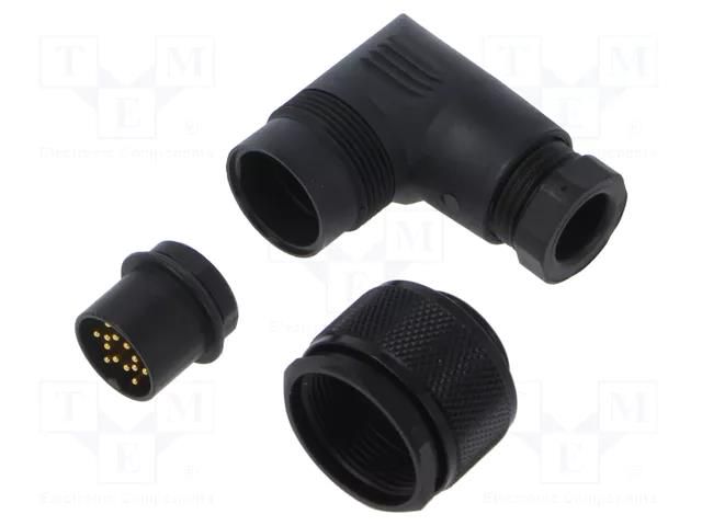 Connector: M16; plug; male; 3A; 60V; PIN: 14; IP67; for cable; 24AWG BINDER 99-0451-75-14