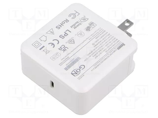 Power supply: switching; mains,plug-in; 5VDC,; 3A; 60W; 61x61x29mm SUNNY SYS1621-PD60W-GAN