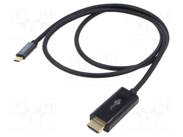 Cable; HDMI plug,USB C plug; PVC; HDCP 2.2,HDMI 2.0,USB 3.1 Goobay GOOBAY-75696