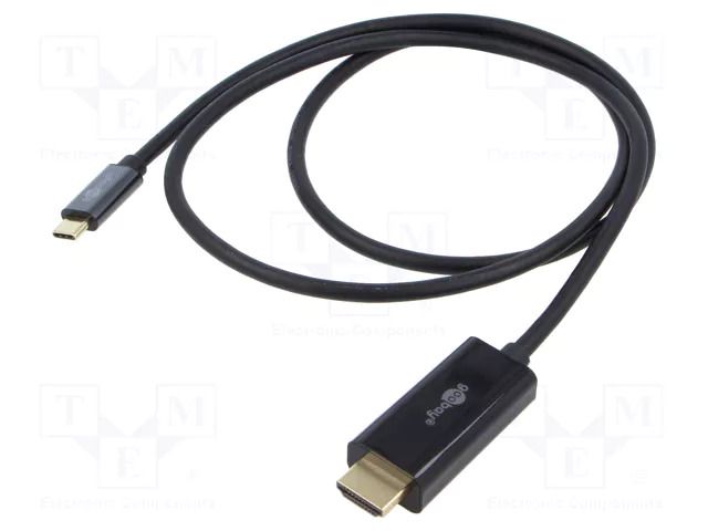 Cable; HDMI plug,USB C plug; PVC; HDCP 2.2,HDMI 2.0,USB 3.1 GOOBAY GOOBAY-75696