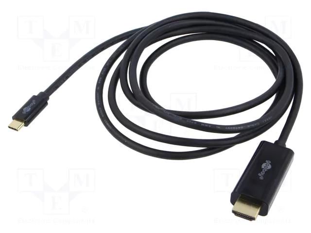 Cable; HDMI plug,USB C plug; PVC; HDCP 2.2,HDMI 2.0,USB 3.1 Goobay GOOBAY-75697