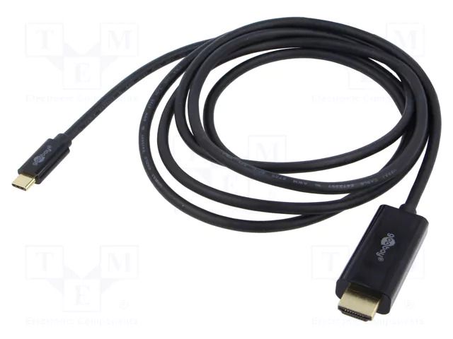 Cable; HDMI plug,USB C plug; PVC; HDCP 2.2,HDMI 2.0,USB 3.1 GOOBAY GOOBAY-75697