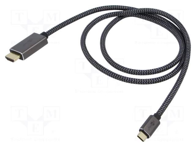 Cable; HDMI plug,USB C plug; textile; HDCP 2.2,HDMI 2.0,USB 3.1 Goobay GOOBAY-75699