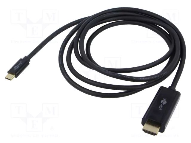 Cable; DisplayPort plug,USB C plug; PVC; 4K,HDCP,HDR,UHD 2160p GOOBAY GOOBAY-75706