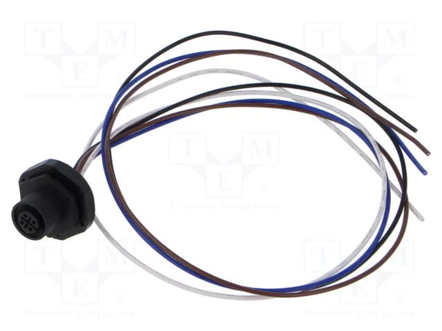 Connector: M12; socket; female; 4A; 250V; PIN: 4; IP67; straight LUTRONIC 1220-04-T20CW10005