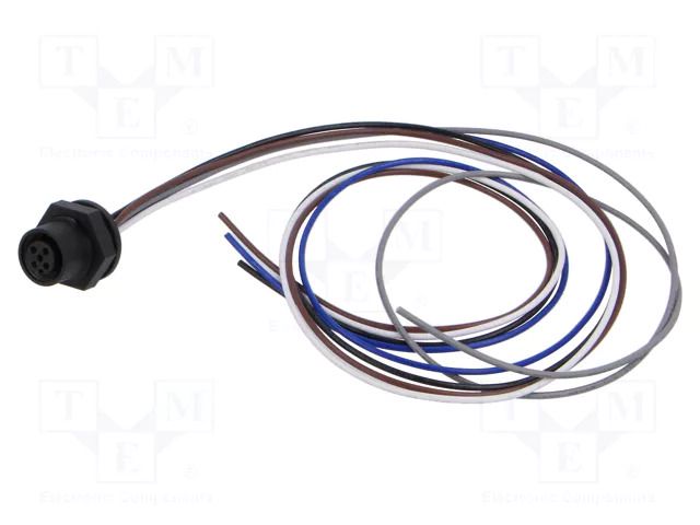 Connector: M12; socket; female; 2A; 60V; PIN: 5; IP67; straight; 500mm LUTRONIC 1221-05-T16CW10005