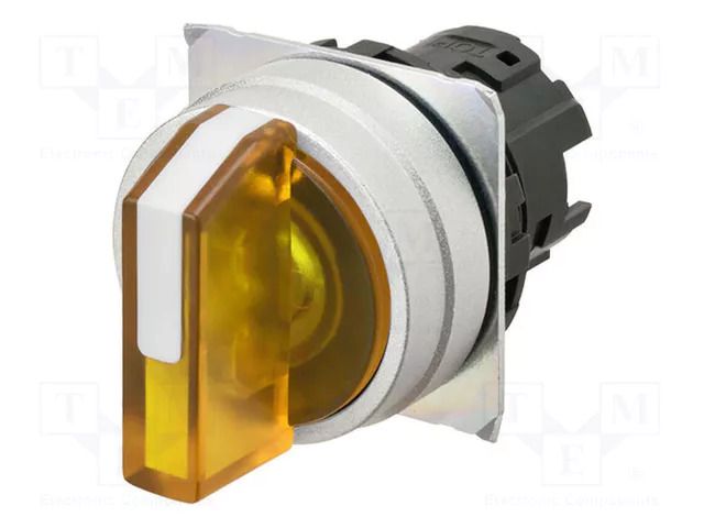 Switch: rotary; 22mm; Stabl.pos: 3; yellow; prominent; A22NZ; Pos: 3 OMRON A22NZ-3MM-TYA