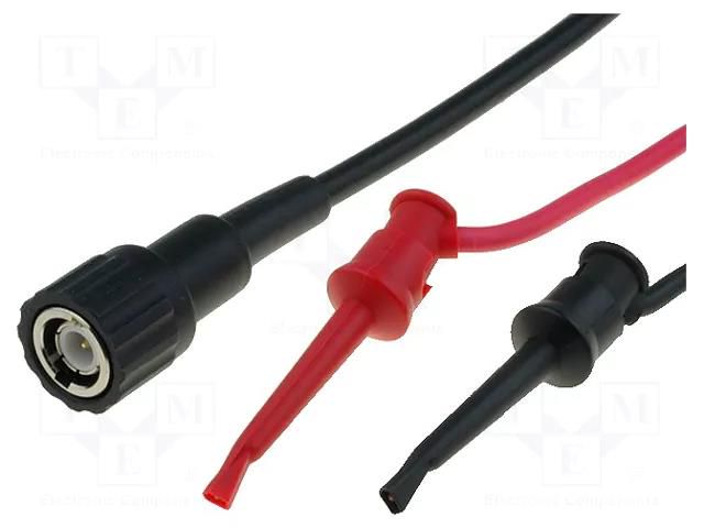 Test lead; 3A; BNC plug,clip-on hook probe x2; Len: 1.2m AXIOMET AX-TL-BNC-CH2