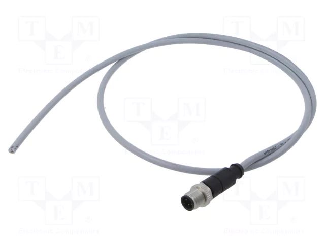 Connector: M12; plug; male; PIN: 3; straight; cables; 1m HARTING C21320000000054