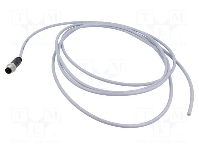 Connector: M12; plug; male; PIN: 4; straight; cables; 3m HARTING C21320000000055