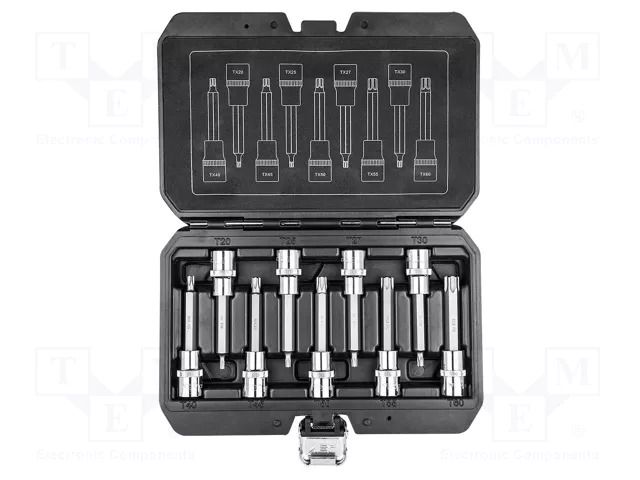 Wrench-set; socket spanner,Torx®; 1/2"; 100mm; 9pcs. NEO TOOLS NEO-08-708