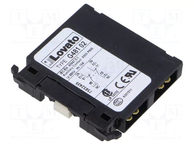 Auxiliary contacts; Contacts: NC x2 LOVATO ELECTRIC 11G48102