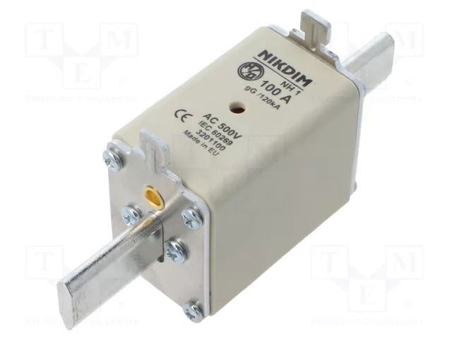 Fuse: fuse; 100A; 500VAC; gG; industrial; NH1 NIKDIM LTD 3201100