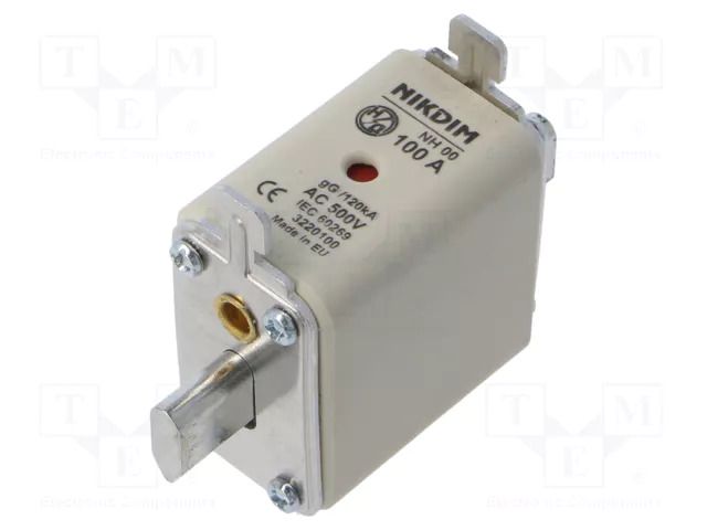 Fuse: fuse; 100A; 500VAC; gG; industrial; NH00 NIKDIM LTD 3220100