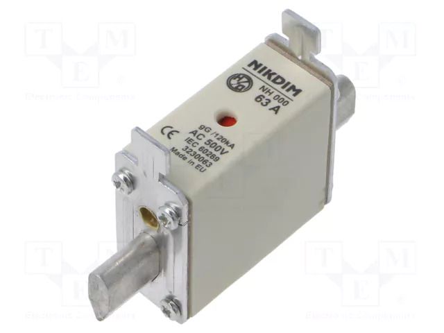 Fuse: fuse; 63A; 500VAC; gG; industrial; NH000 NIKDIM LTD 3230063