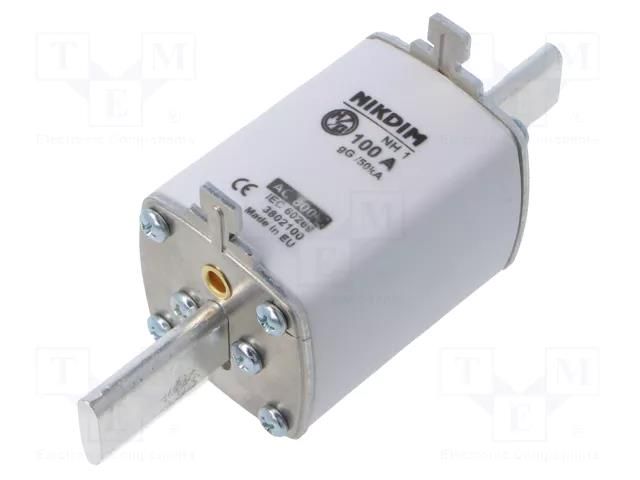 Fuse: fuse; 100A; 800VAC; gG; industrial; NH1 NIKDIM LTD 3801100