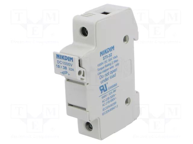 Fuse holder; 10x38mm; for DIN rail mounting; 32A NIKDIM LTD 5201038
