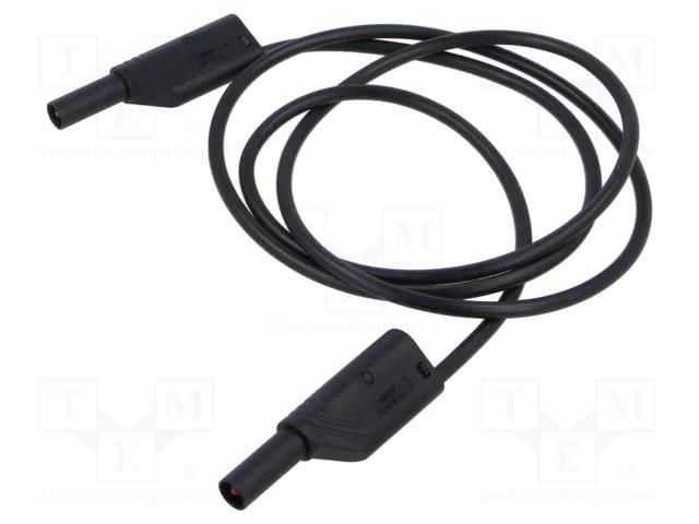 Test lead; 32A; banana plug with axial socket 4mm,both sides HIRSCHMANN T&M MLSWS100/2.5SW