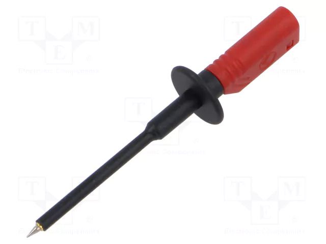 Measuring tip; 10A; 1kV; red; Tip diameter: 1.4mm; Socket size: 2mm HIRSCHMANN T&M PRUEF1600AURT