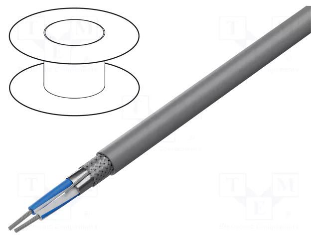 Wire; 1x2x24AWG; RS485; stranded; Cu; LSZH; grey; 500m; CPR: B2ca BELDEN 9841LV.00500