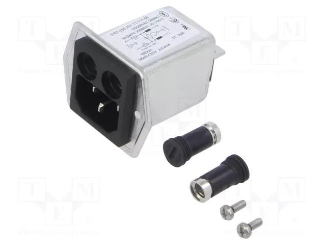 Connector: AC supply; socket; male; 8A; 250VAC; C14 (E); 5707 SCHURTER 5707.0803.312.22