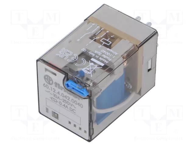 Relay: electromagnetic; DPDT; monostable; plug-in; 60.12 FINDER 60.12.4.042.0040