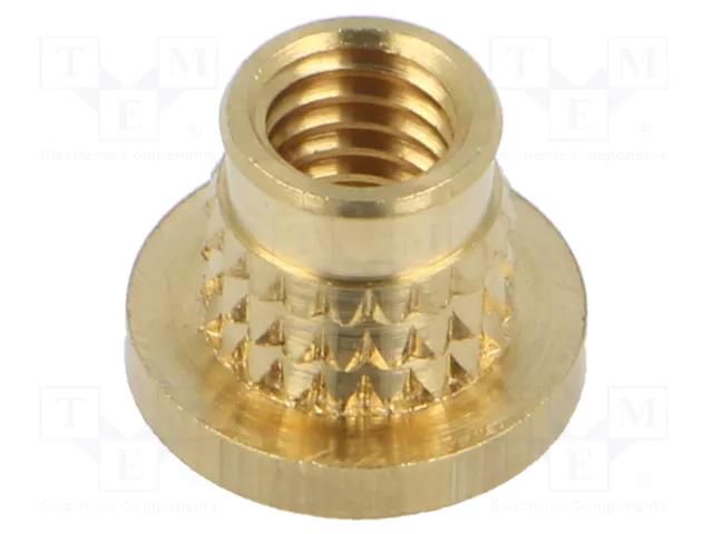 Threaded insert; brass; M6; BN 37898; L: 7.7mm; for plastic TAPPEX KVT-006M6