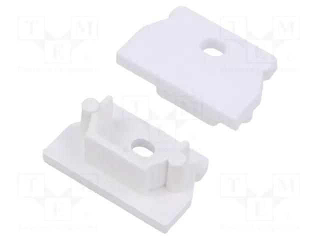 Cap for LED profiles; white; 20pcs; ABS; GEN2,with hole; UNI12 TOPMET TOP.A1890001