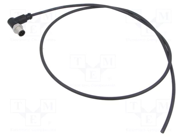 Connector: M12; plug; male; PIN: 4; angled; cables; 1m HARTING C21320000000077