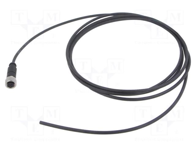 Connector: M12; plug; female; PIN: 4; straight; cables; 3m HARTING C21320000000104