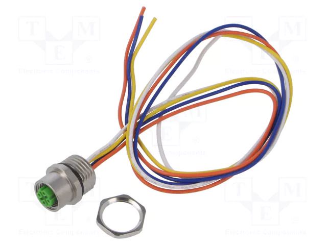 Connector: M12; socket; female; 4A; 250V; PIN: 4; IP67; straight LUTRONIC 1220-04D-T16CW-05M