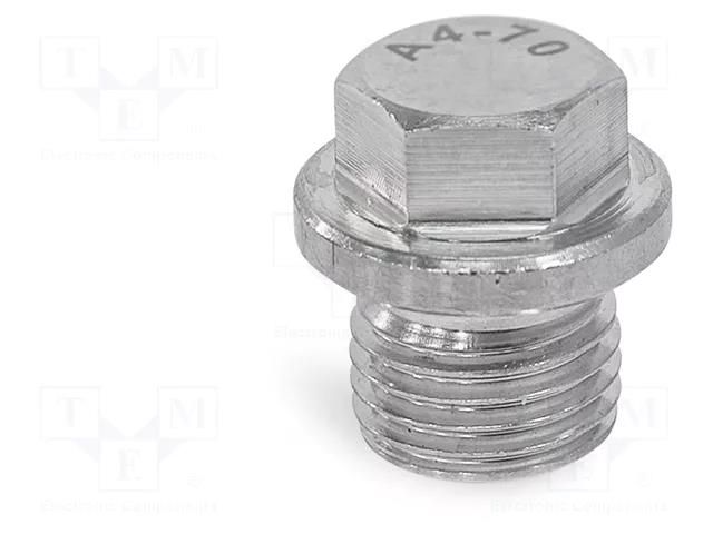 Hexagon head screw plug; without seal; Thread: M8; Pitch: 1 ELESA+GANTER DIN910-A4M8X1-A
