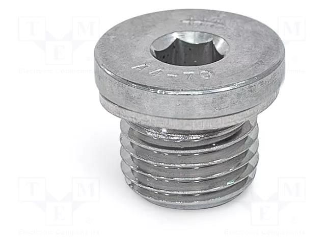 Hexagon head screw plug; with seal; Thread: M8; DIN 908; HEX 4mm ELESA+GANTER DIN908-A4M8X1AN