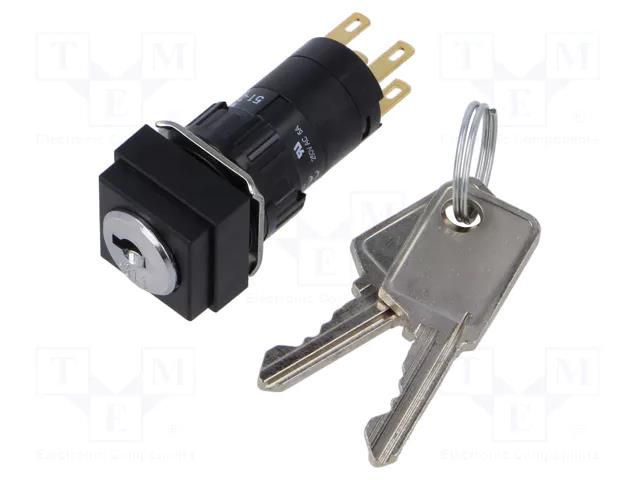 Switch: rotary with key; 16mm; Stabl.pos: 2; NC + NO; 51; Pos: 2 EAO 51-255.022D