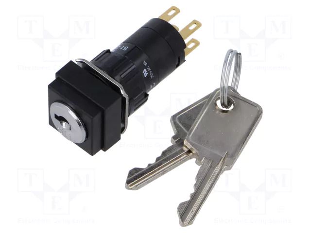 Switch: rotary with key; 16mm; Stabl.pos: 2; NC + NO; 51; Pos: 2 EAO 51-255.022D