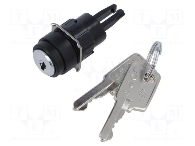 Switch: rotary with key; 16mm; Stabl.pos: 2; NC x2 + NO x2; 51 EAO 51-378.F22D