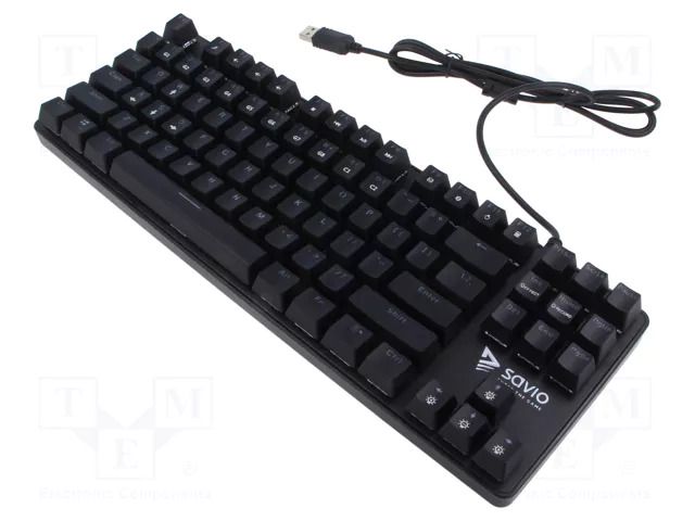 Keyboard; black,green; USB A; wired,US layout; 1.8m SAVIO SAVGK-TEMPESTRX-BR