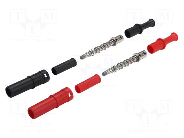 Connector: 4mm banana; plug; 36A; black,red; 2.5mm2; nickel plated CAL TEST CT3202