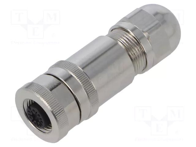 Connector: M12; plug; PIN: 8; female; 30V; straight; screw terminal PHOENIX CONTACT SACCM12FS8CONPG9SH