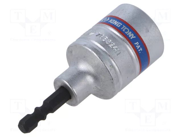Socket; 12-angles,socket spanner; 24mm; 1/4" (E6,3mm); long KING TONY KT-76B824M