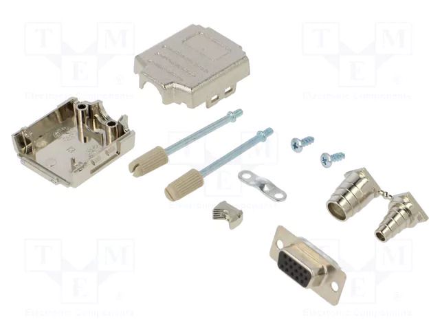 Connector: D-Sub HD; PIN: 15; plug; female; soldering; for cable ENCITECH DTPK09-M-HDS15-K
