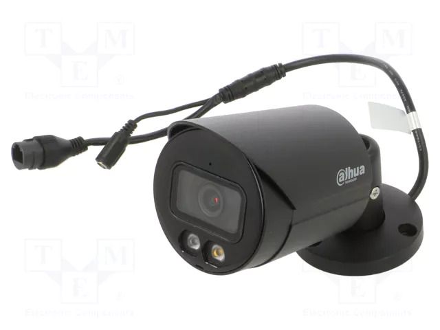 Camera: CCTV IP; Dim: 166.2x70x70mm; black; -40÷60°C; IP67; 12VDC DAHUA 6923172559326