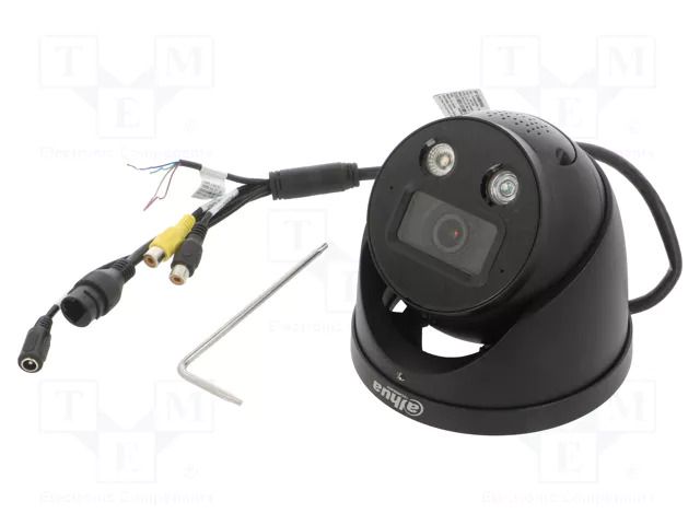 Camera: CCTV IP; Dim: Ø122x110.9mm; black; -40÷60°C; IP67; 12VDC DAHUA 6939554967504
