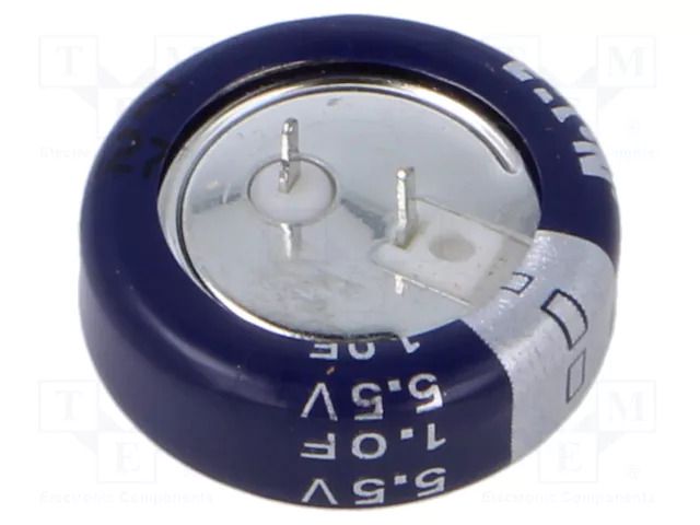 Supercapacitor; THT; 1F; 5.5VDC; -20÷80%; Body dim: Ø21.5x7.1mm EATON ELECTRONICS KR-5R5C105H-R