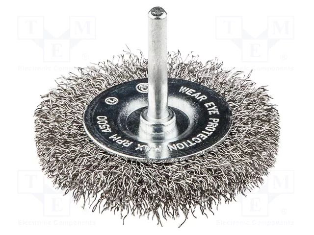 Wheel brush; 50mm; Ø: 6.25mm; steel,acid resistant steel GRAPHITE 57H601