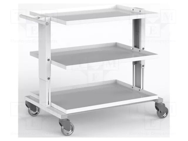 Trolley; ESD; W: 900mm; D: 625mm; steel; light grey; 10kΩ÷100MΩ RT WORK ESD-CART02