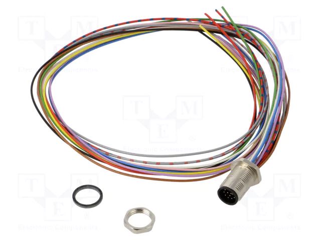 Connector: M12; socket; male; PIN: 12; straight; 1.5A; 30V; IP65,IP67 PHOENIX CONTACT SACCDSIMS12CONM120